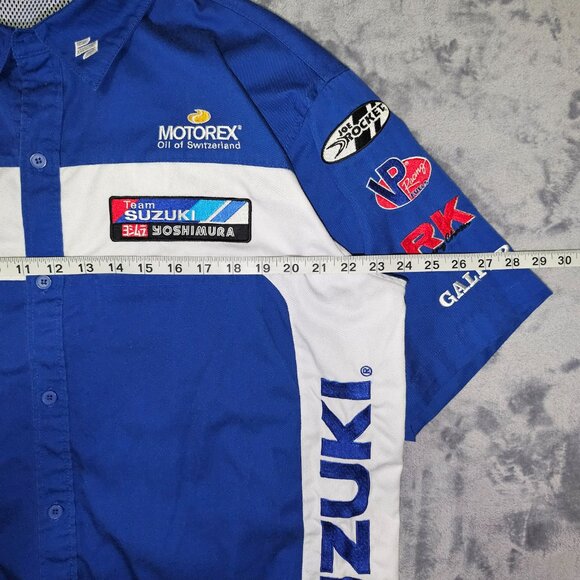 JOE ROCKET TEAM SUZUKI YOSHIMURA BUTTON UP SHIRT Men's LG Embroidery and Patches - Picture 9 of 12